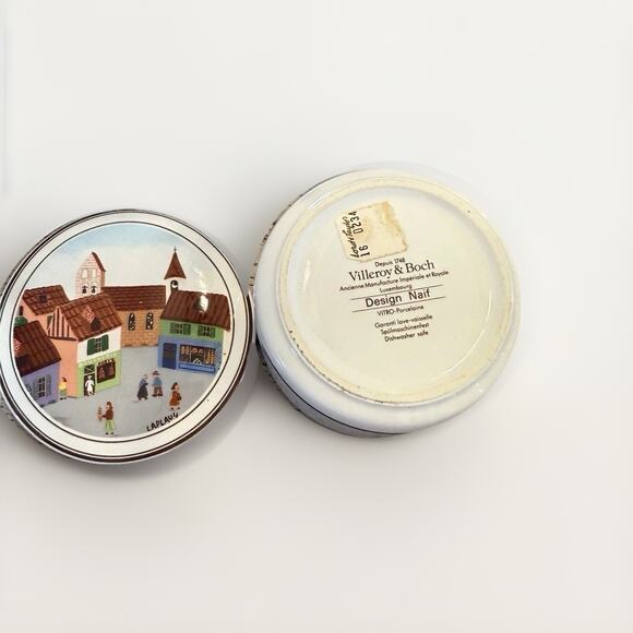 Villeroy & Boch Porcelain Naif Village Stores, Trinket Jewelry Box With Lid 4 In - Picture 3 of 4